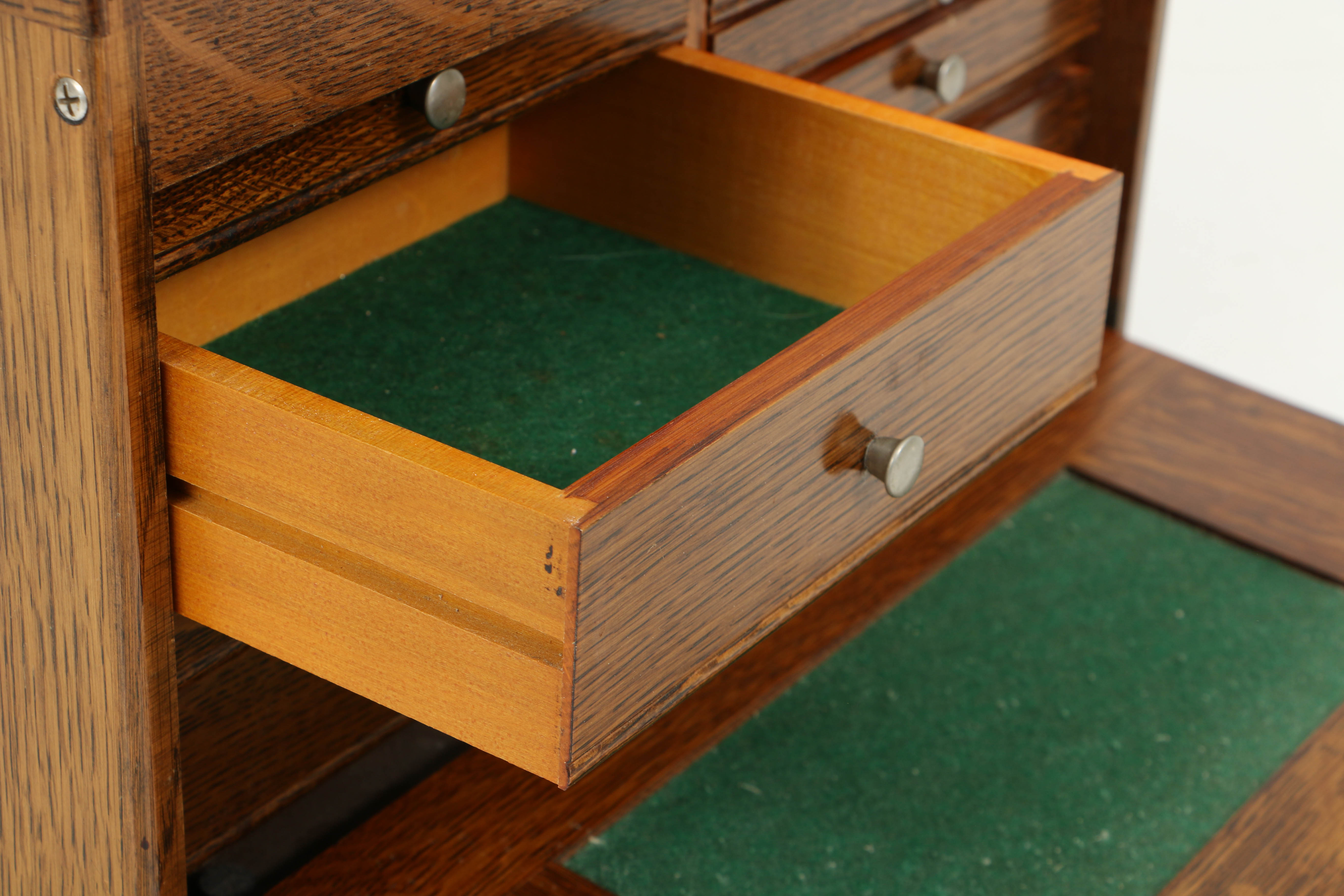 Vintage Machinist Oak Tool Chest by H. Gerstner & Sons of Dayton, Ohio