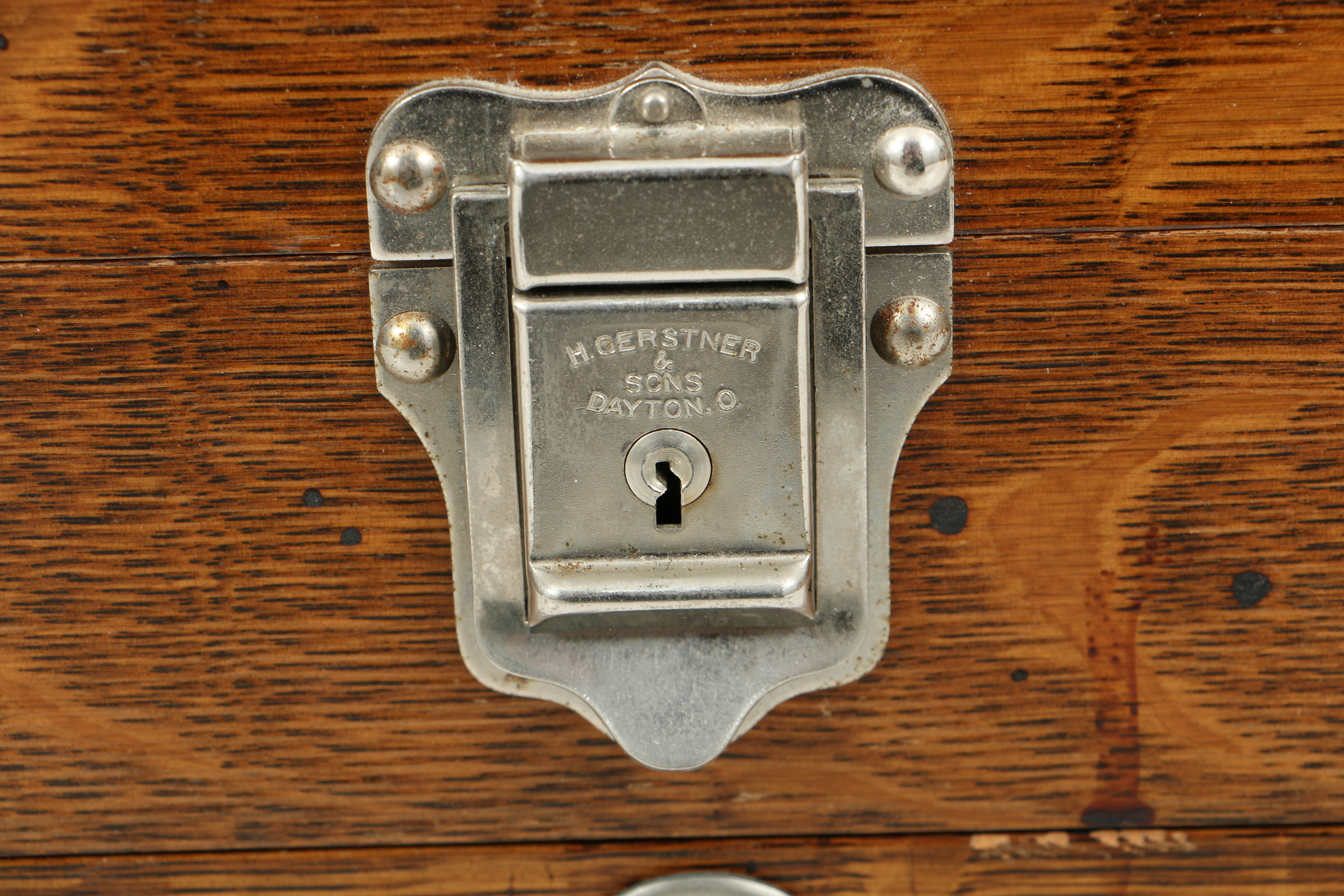 Vintage Machinist Oak Tool Chest by H. Gerstner & Sons of Dayton, Ohio