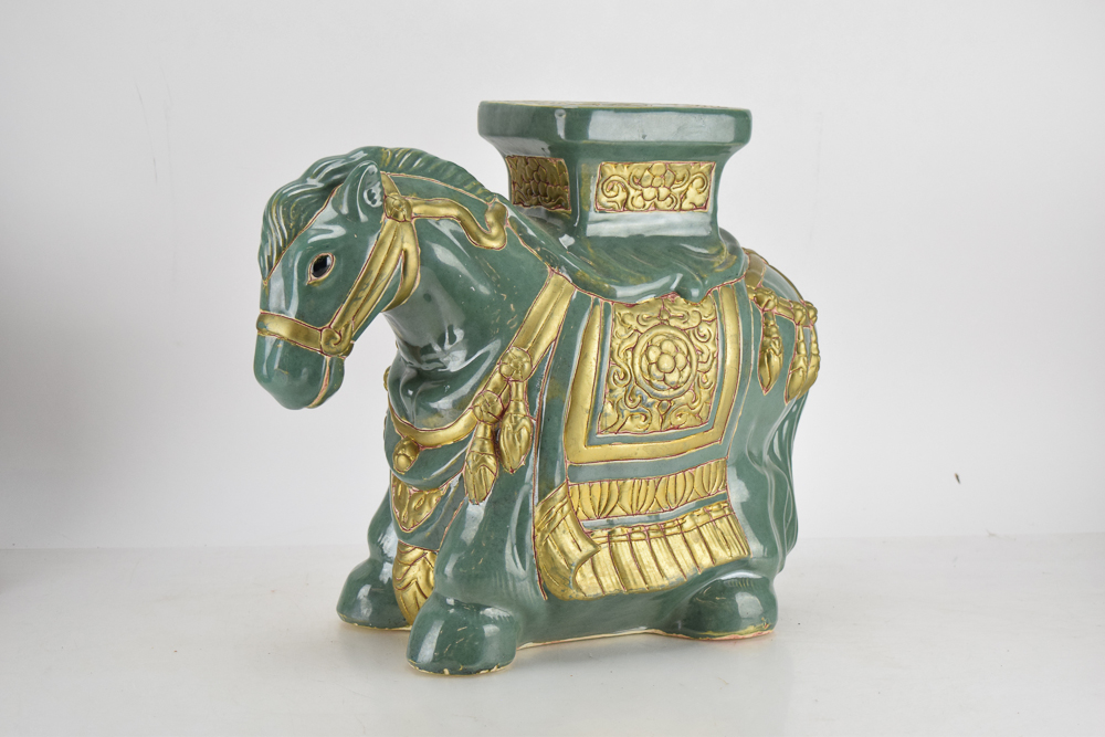 Ceramic Horse Plant Stand