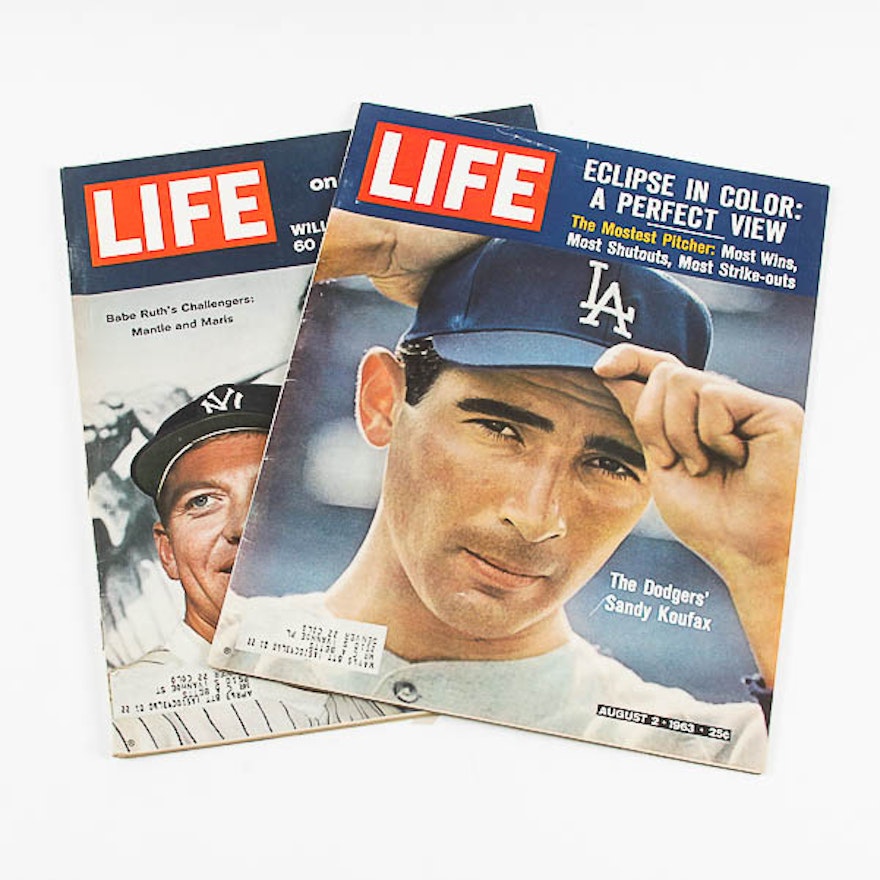 1960s "Life" Magazines with Baseball Covers