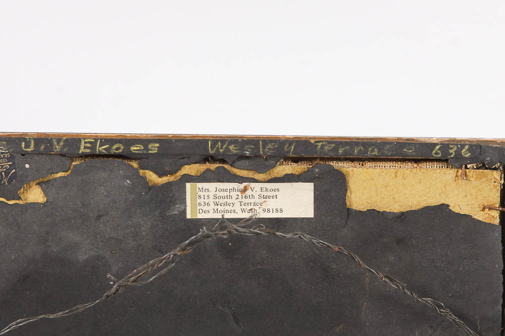 Vintage Framed Needlepoint Tapestry by Josephine V. Ekoes