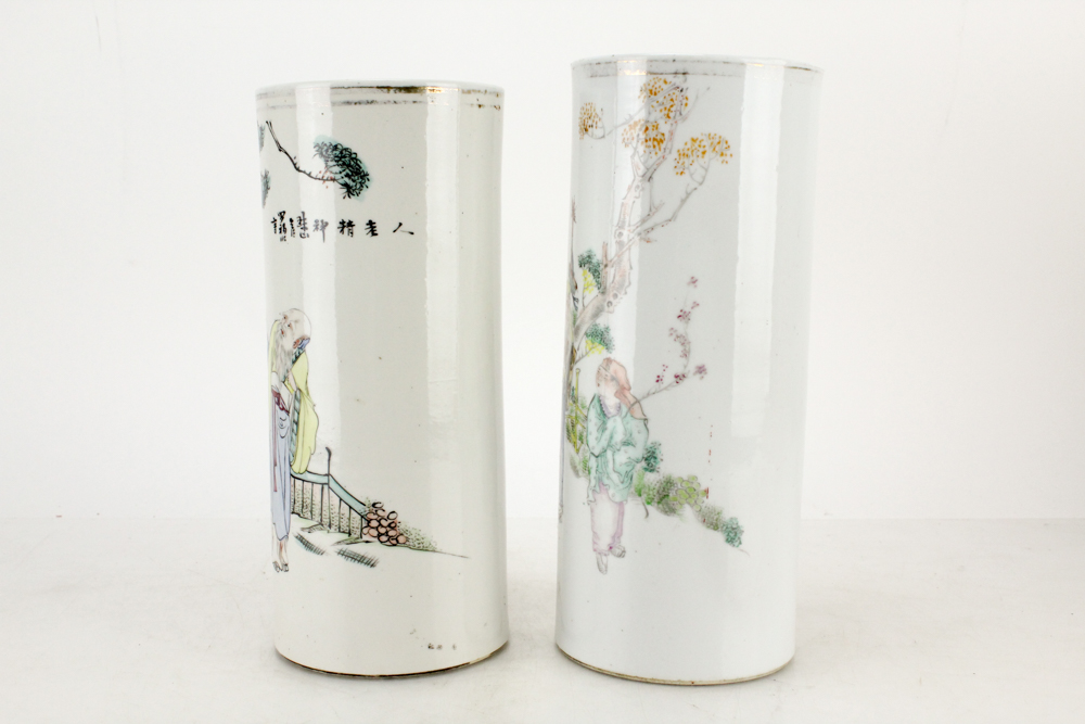 Pair of Chinese Inspired Ceramic Vases