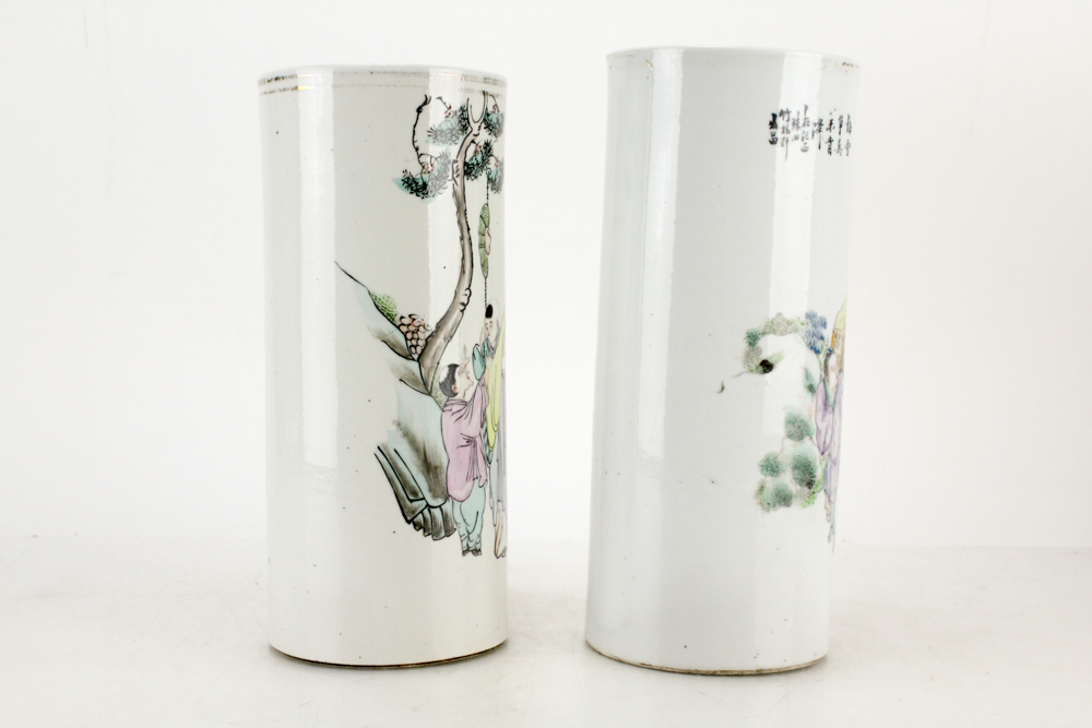 Pair of Chinese Inspired Ceramic Vases