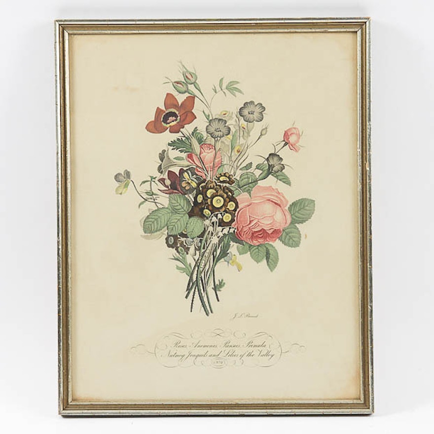 Framed Floral Print after J. L Prévost