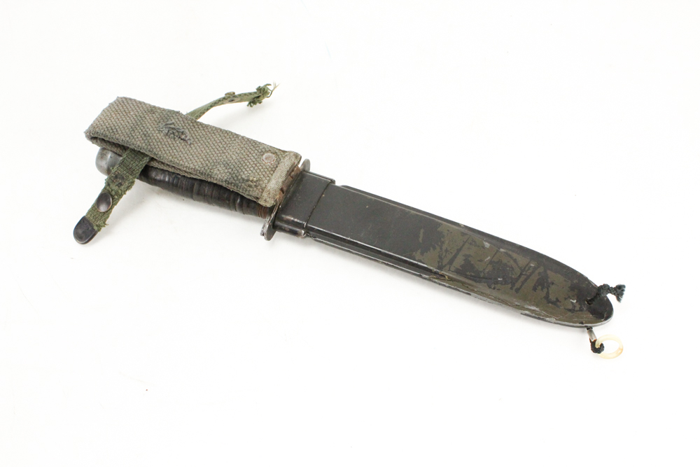 Vintage RH-36 Combat Knife with Cartridge Belt and Garrison Cap