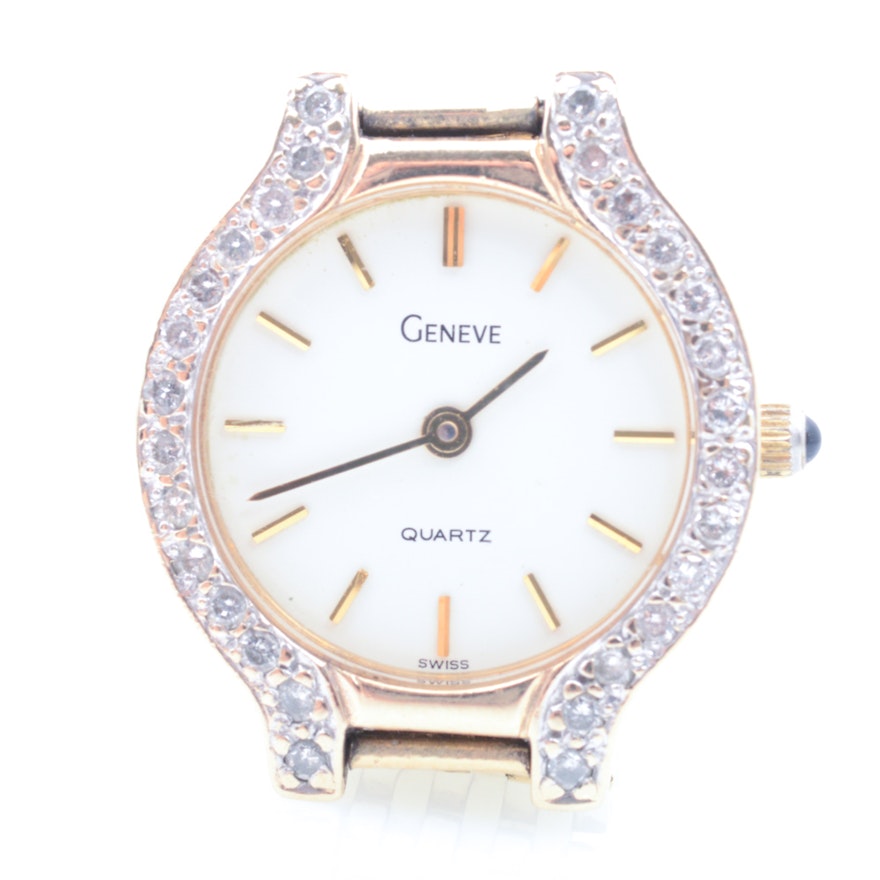 Geneve 14K Yellow Gold Diamond Wristwatch