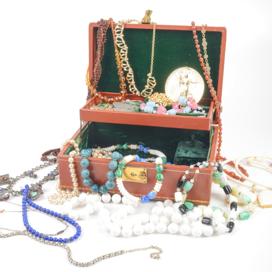 Costume Necklaces with Jewelry Box