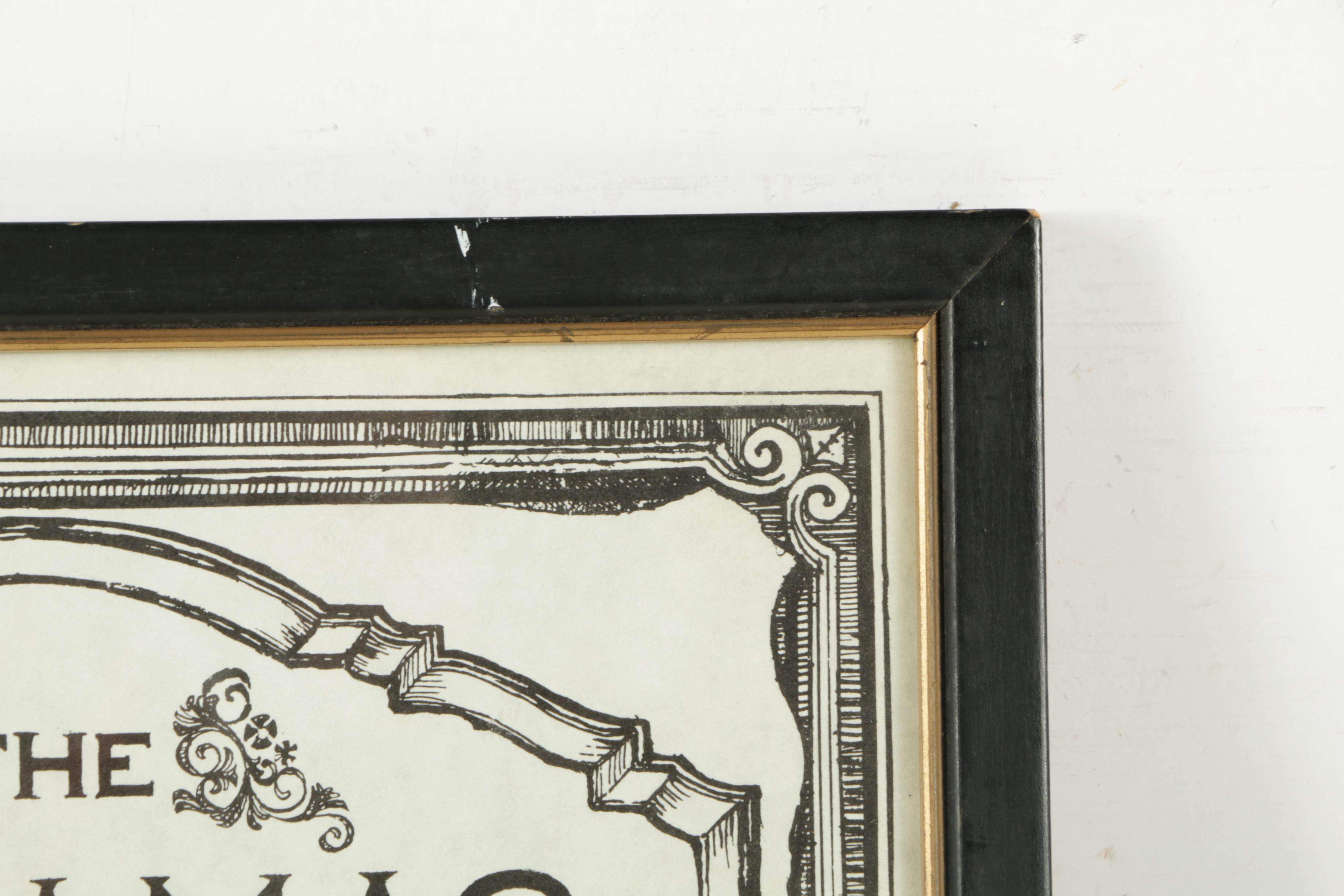 Lithographic Map on Paper "The Bahamas"