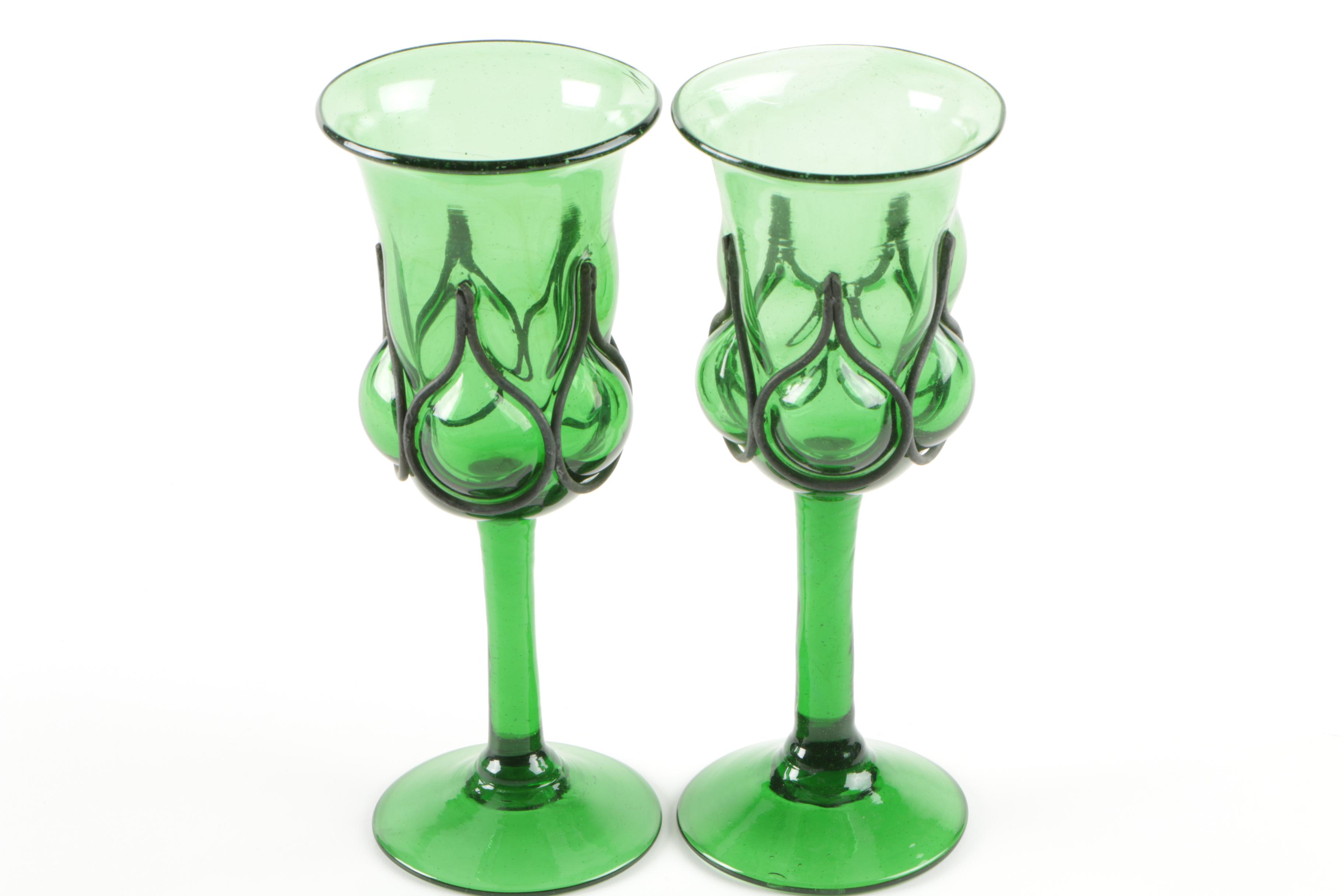 Vintage Green Glassware
