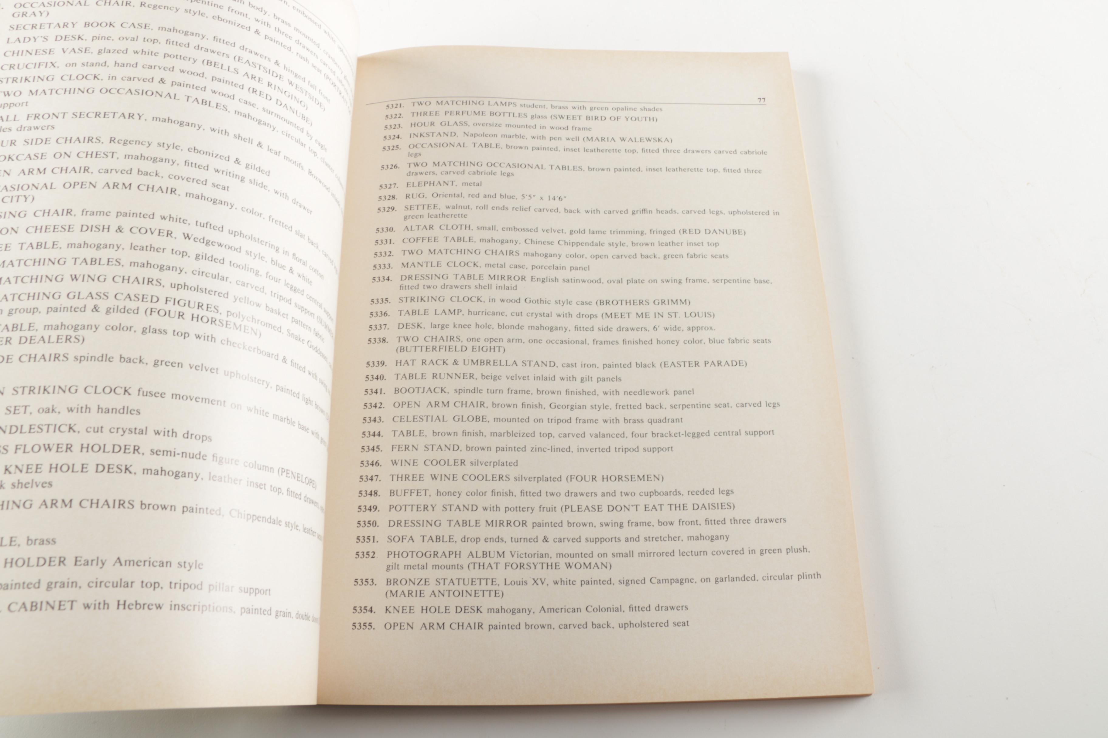 1970 Collection of Catalogs for Metro-Goldwyn-Mayer Public Auction