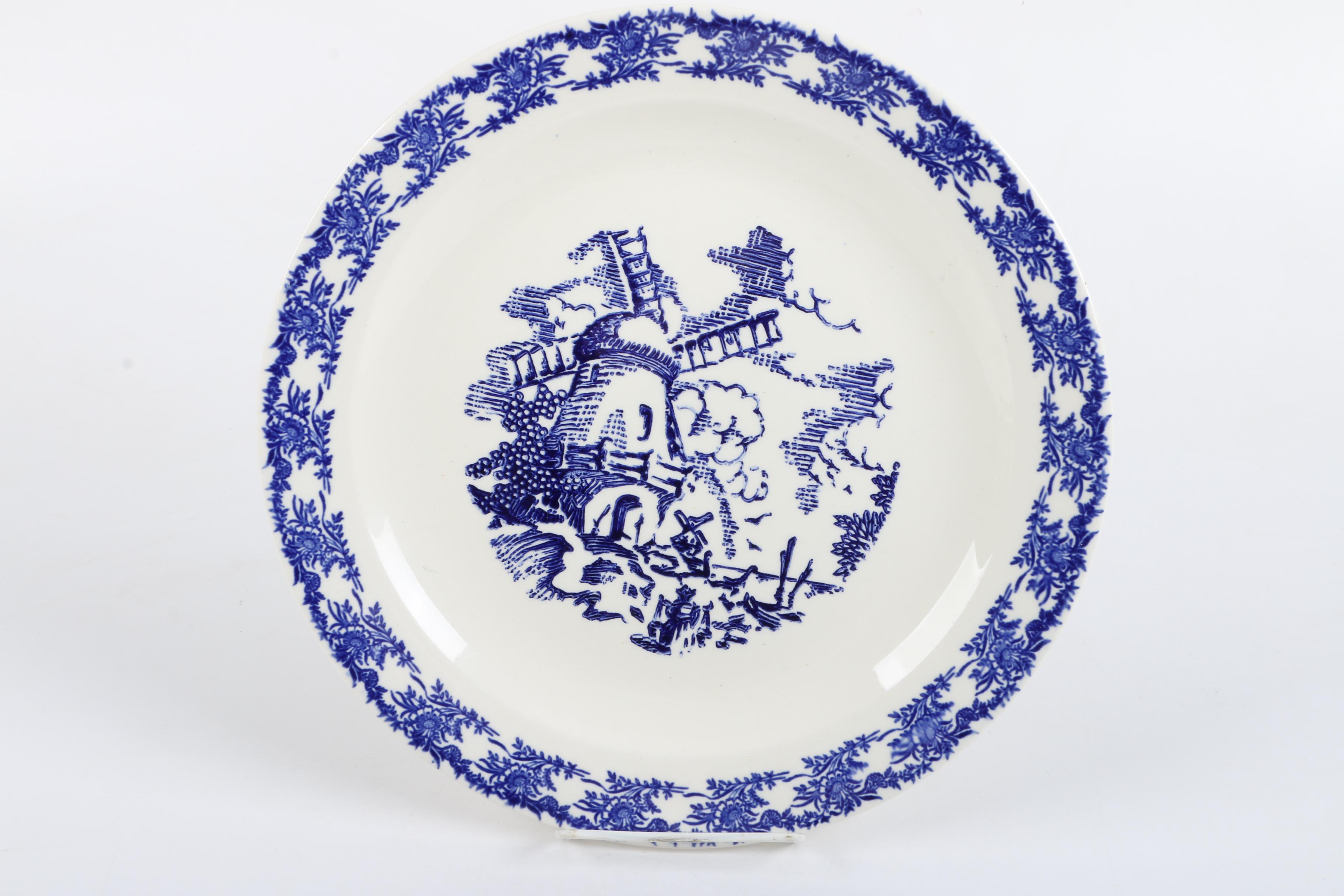 Vintage Delft Style Tableware Including Mini Tea Service