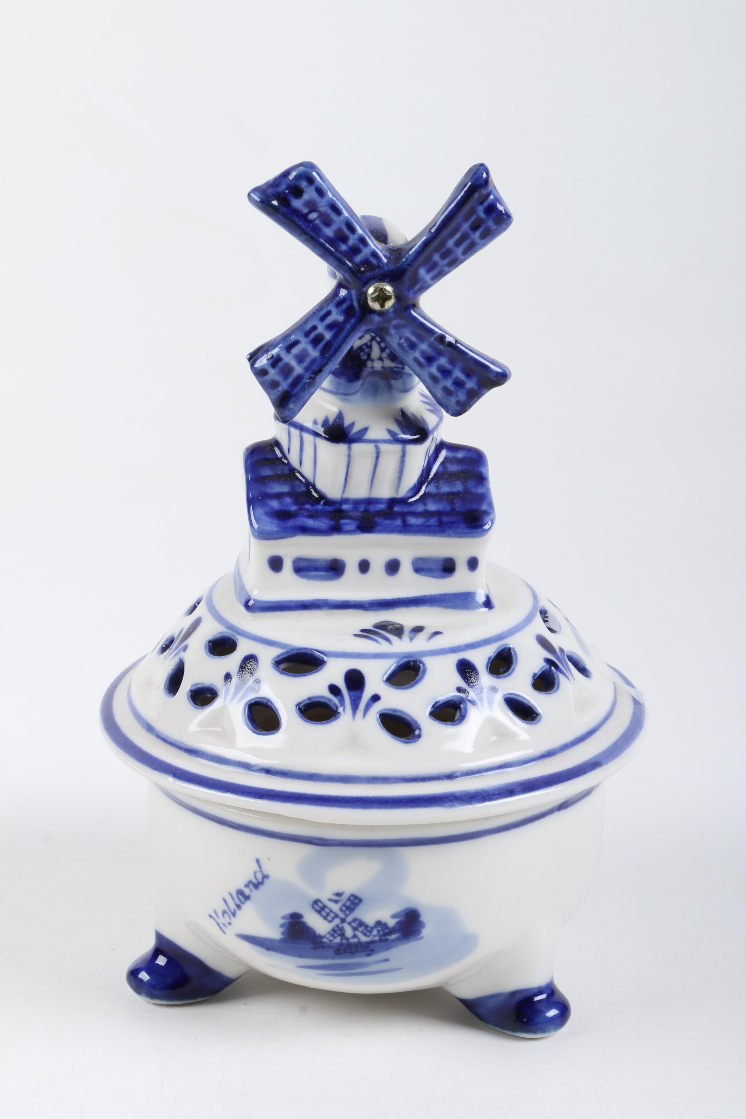 Vintage Delft Style Tableware Including Mini Tea Service