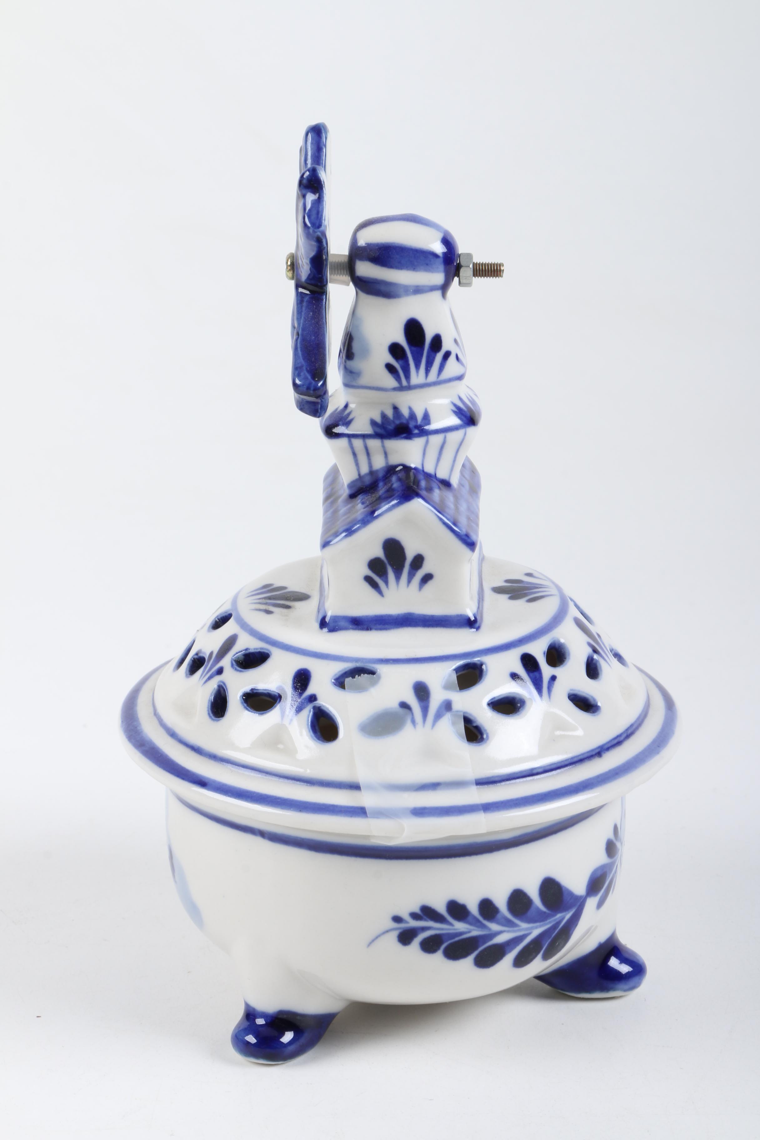 Vintage Delft Style Tableware Including Mini Tea Service