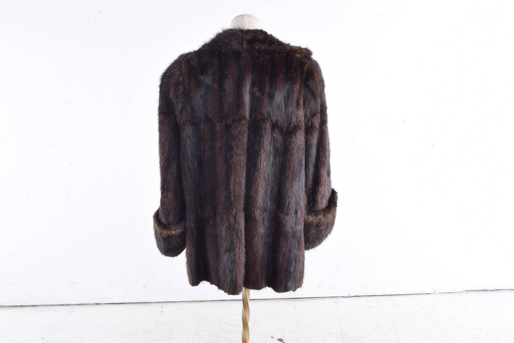 Wolf & Dessauer Dyed Muskrat Fur Coat