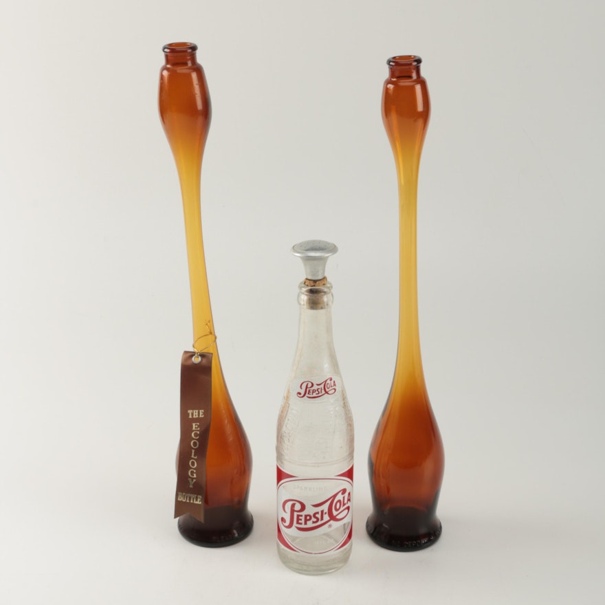 Vintage Pepsi-Cola Bottle and Stretched Bottles