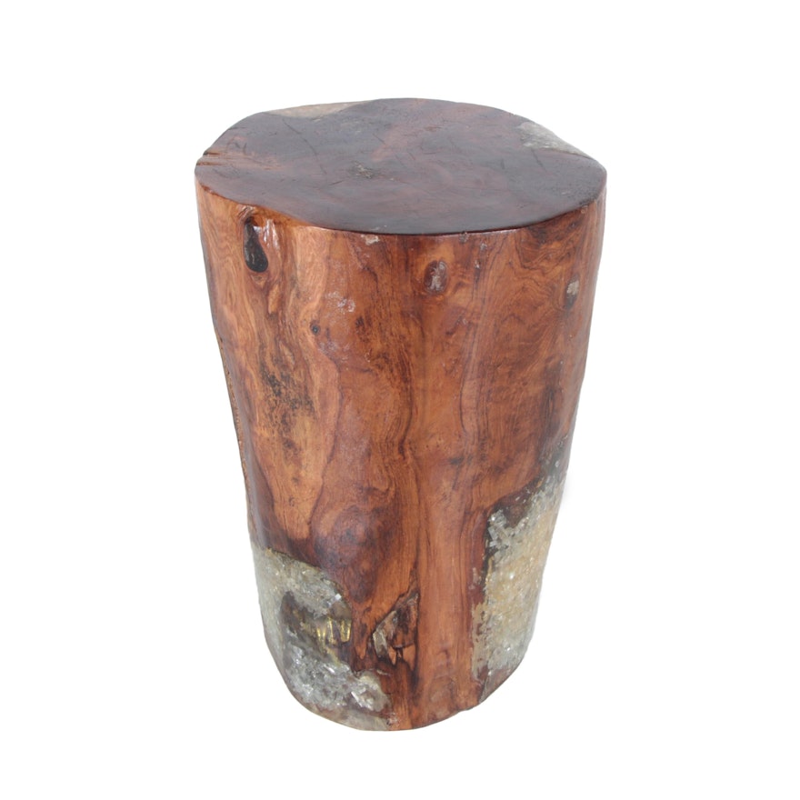 Stump and Resin Accent Table