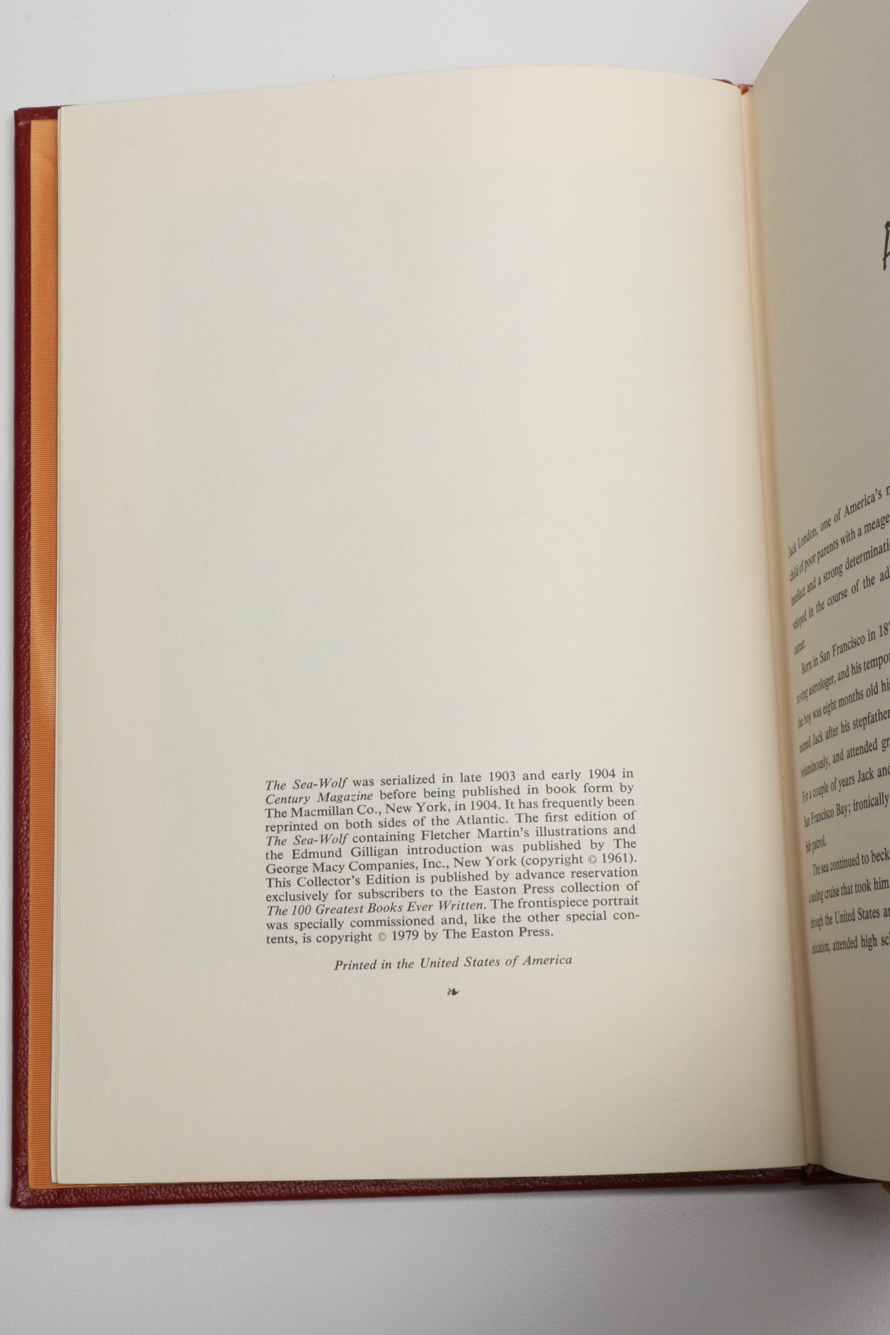 Easton Press Leatherbound Collector's Editions Featuring Jack London