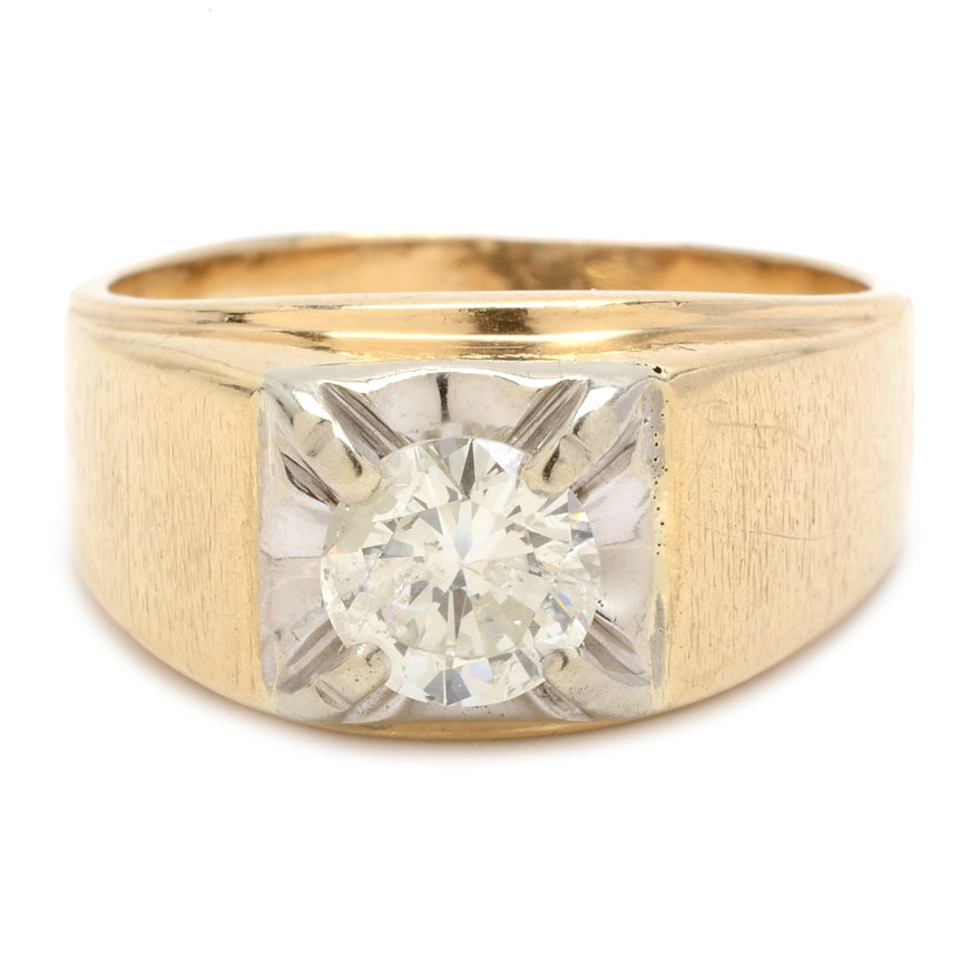 10K Yellow Gold 1.09 Carat Diamond Ring