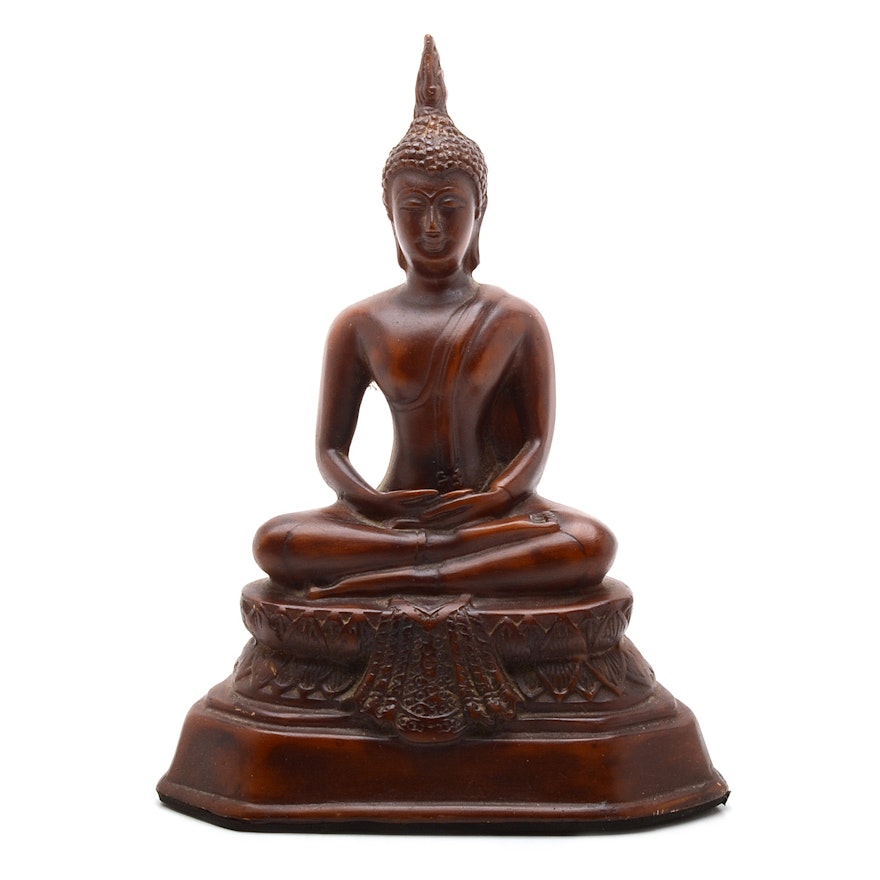 Cast Resin Sitting Buddha Sculpture