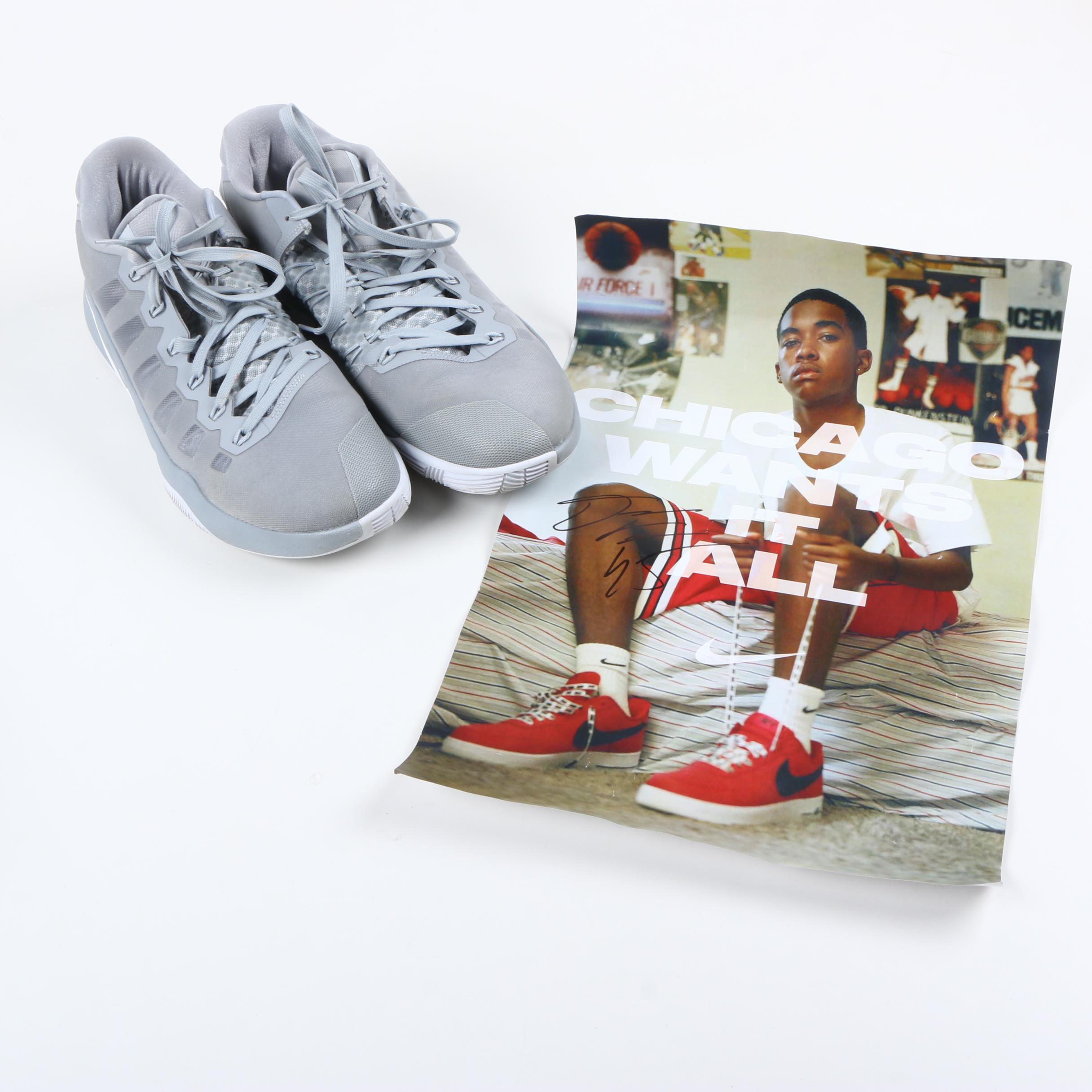 Denzel Valentine Signed Poster and Shoes