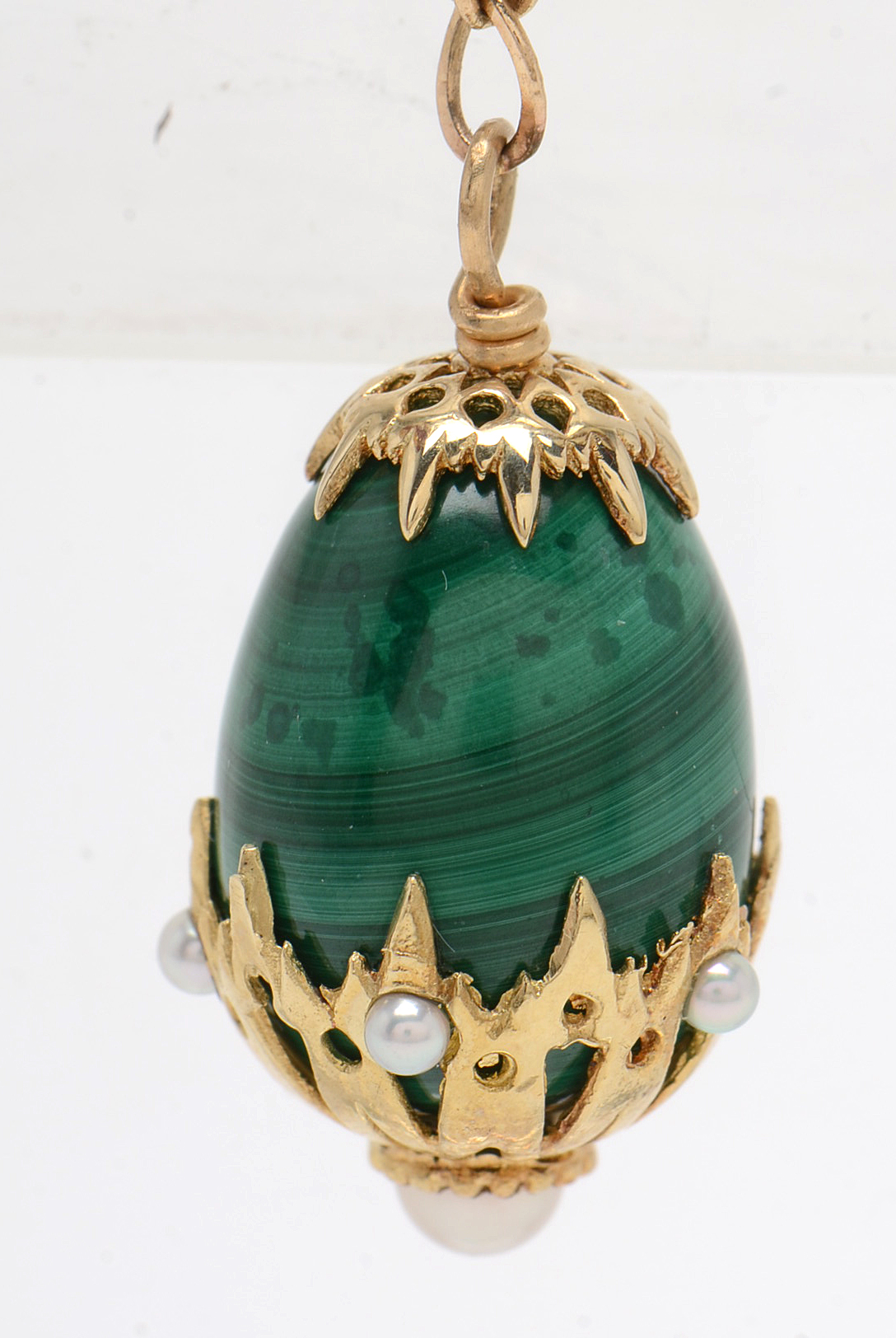 "House of Igor Carl Fabergé" 14K Yellow Gold Gemstone Fabergé Egg Necklace