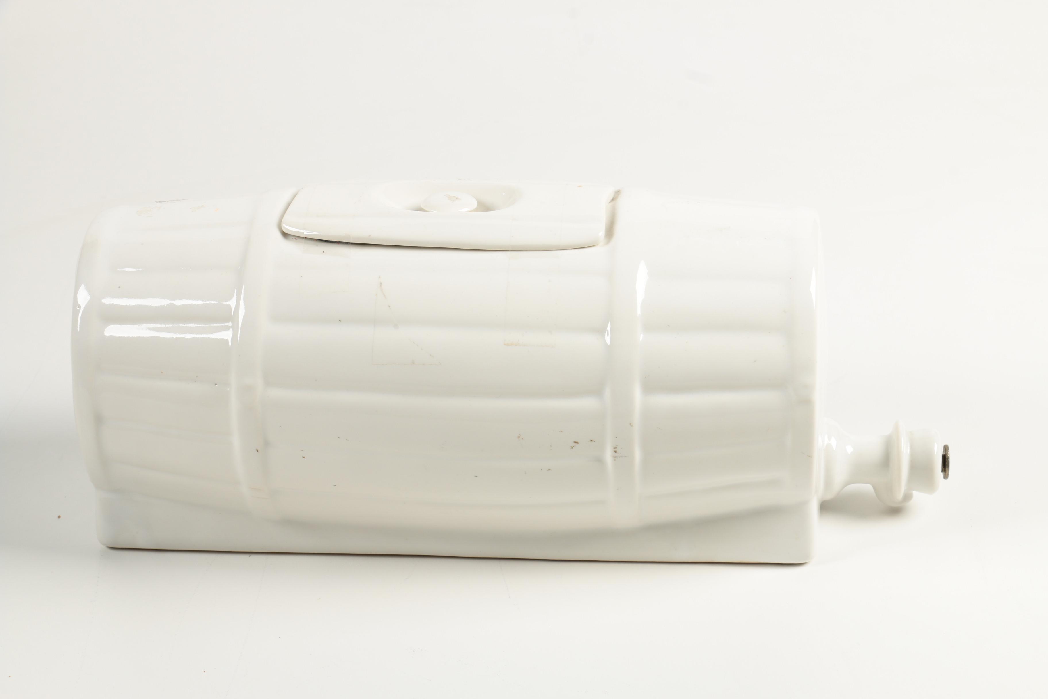 Vintage Ceramic Barrel Drink Dispenser and Pitcher