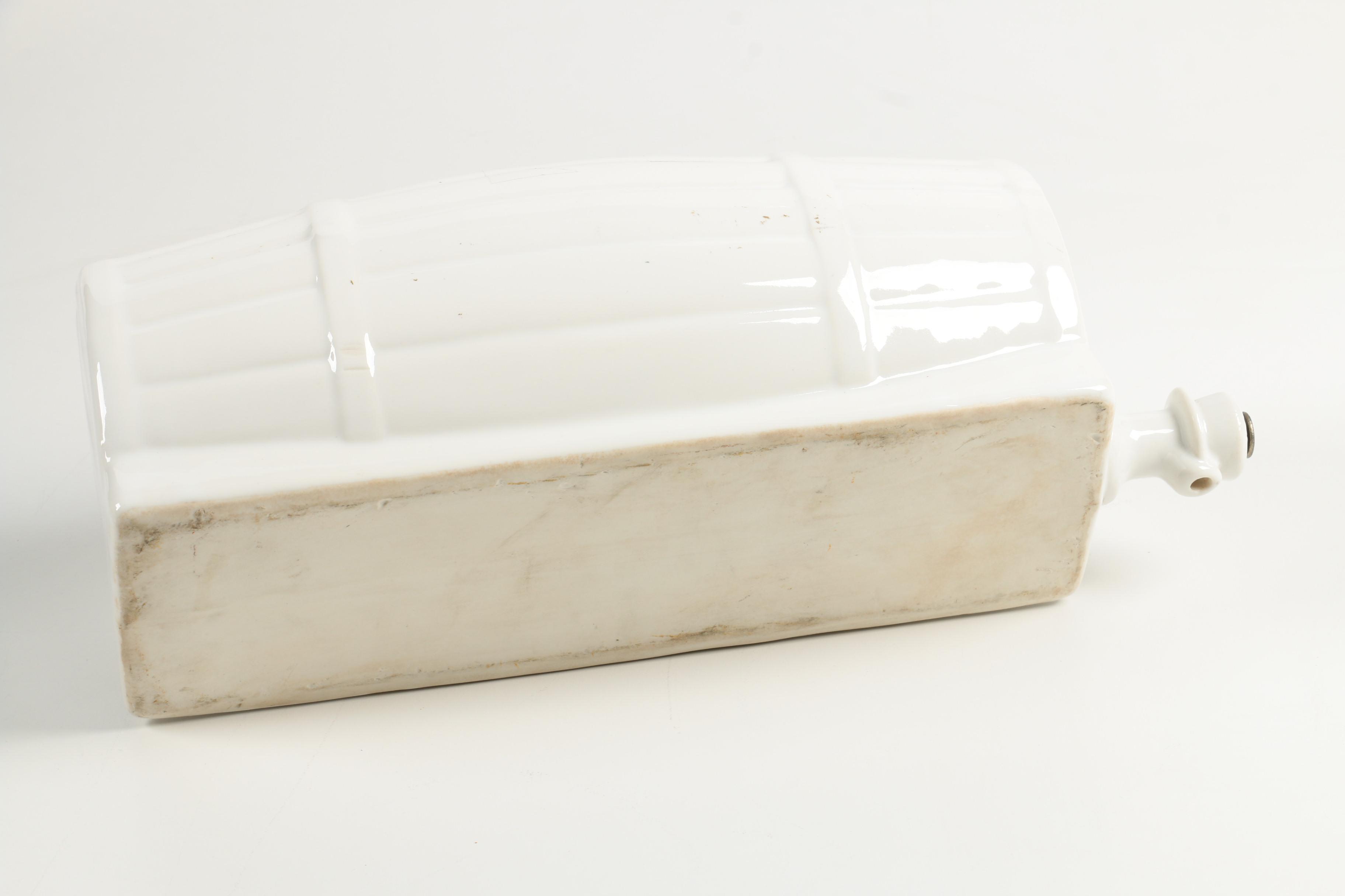 Vintage Ceramic Barrel Drink Dispenser and Pitcher