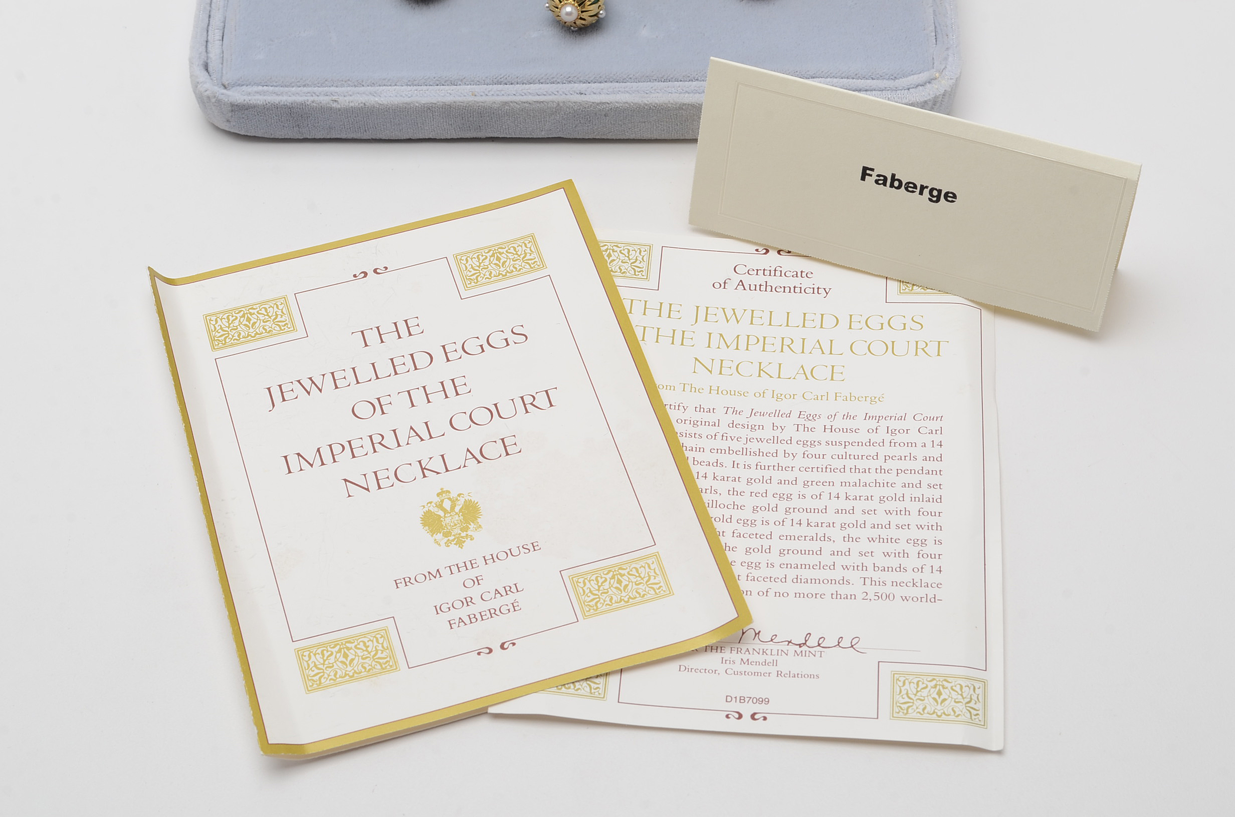 "House of Igor Carl Fabergé" 14K Yellow Gold Gemstone Fabergé Egg Necklace