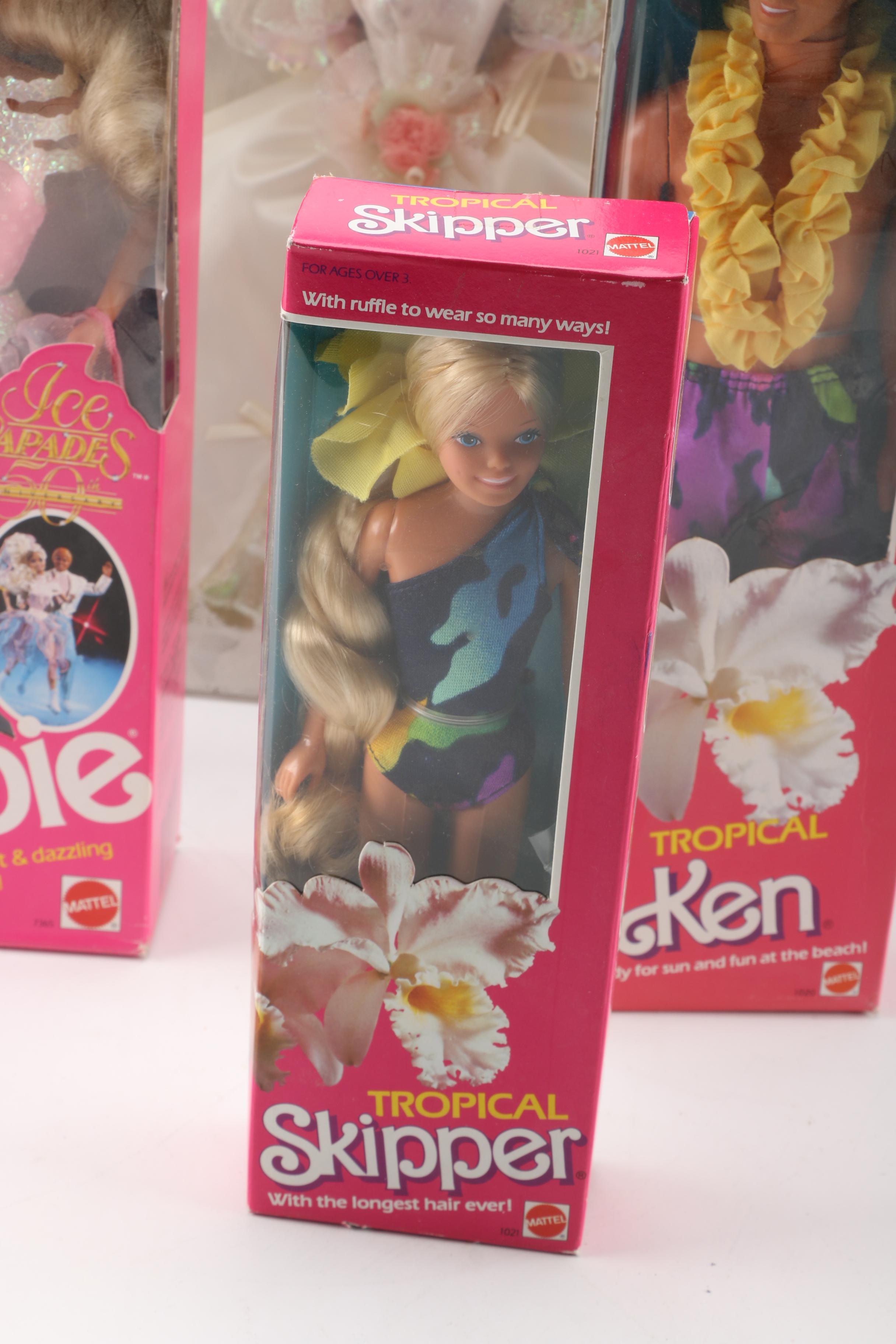 1980s Barbie Dolls Including "Dream Bride" Barbie