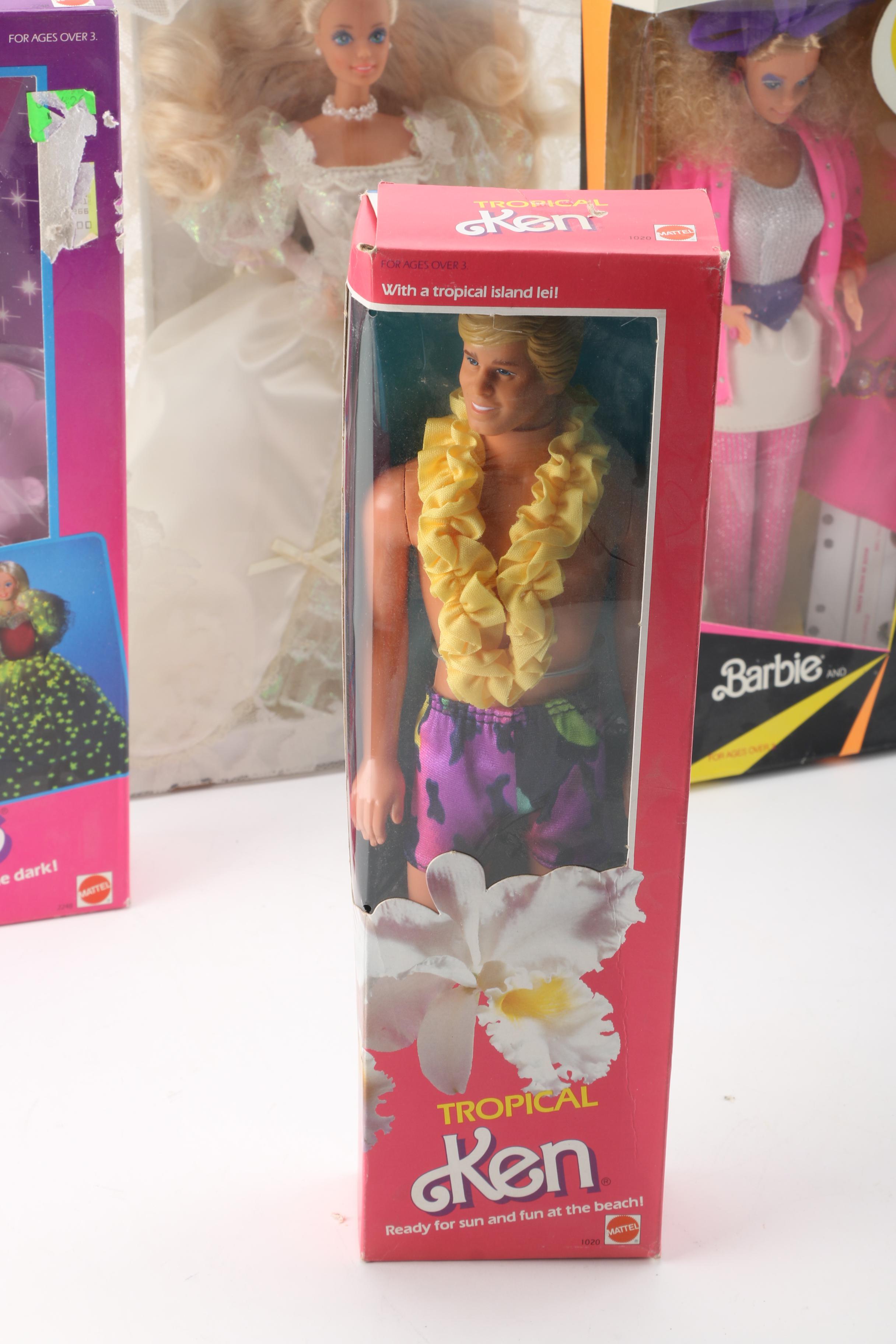 1980s Barbie Dolls Including "Dream Bride" Barbie