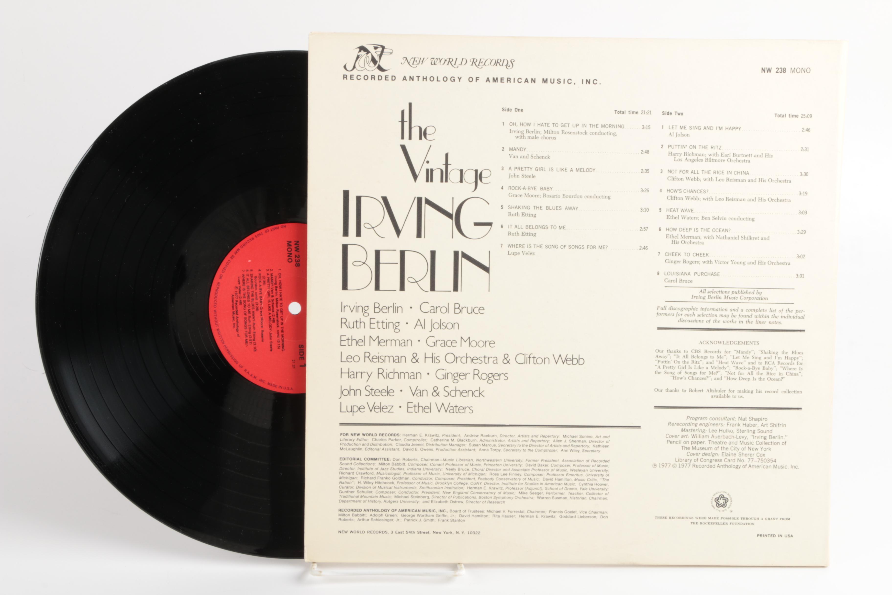 New World Records Early 20th Century Show Tunes and Depression Classics LPs