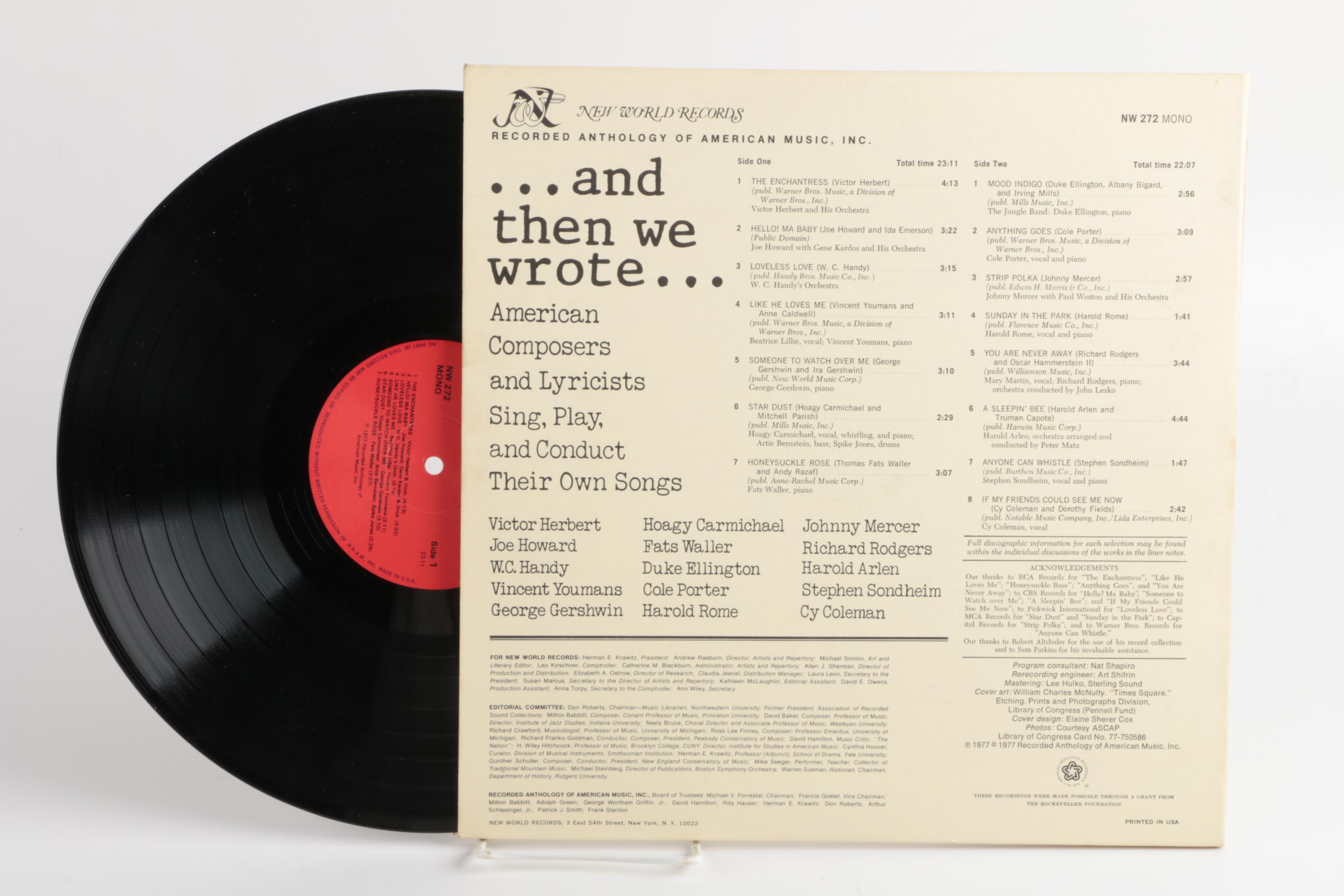 New World Records Early 20th Century Show Tunes and Depression Classics LPs