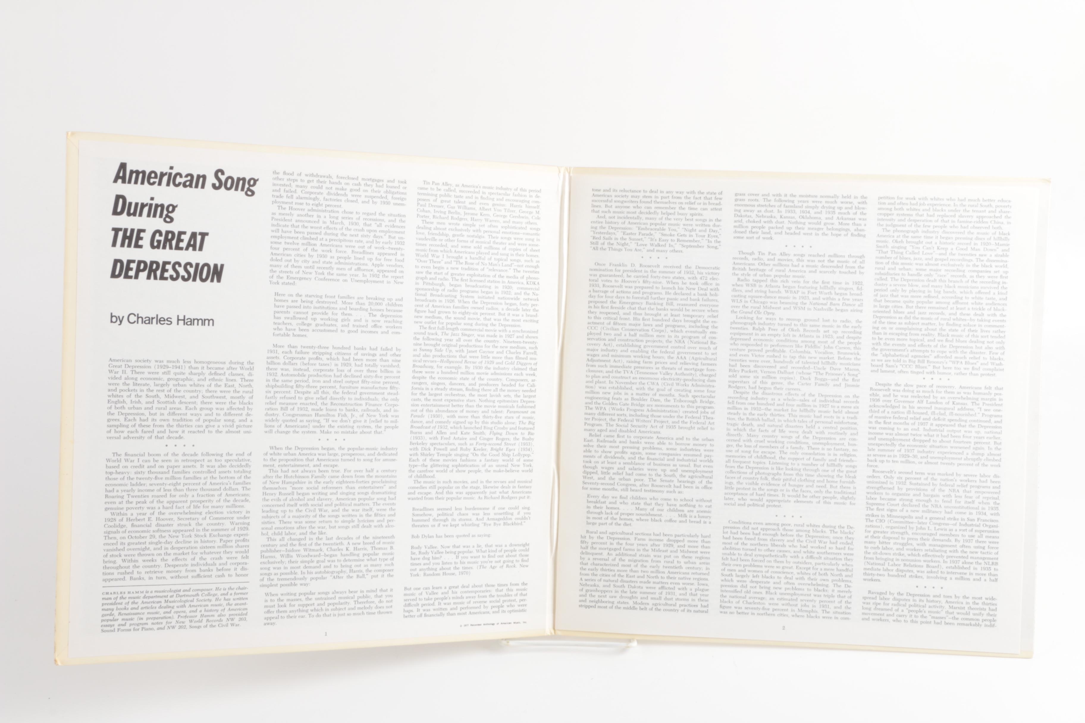 New World Records Early 20th Century Show Tunes and Depression Classics LPs