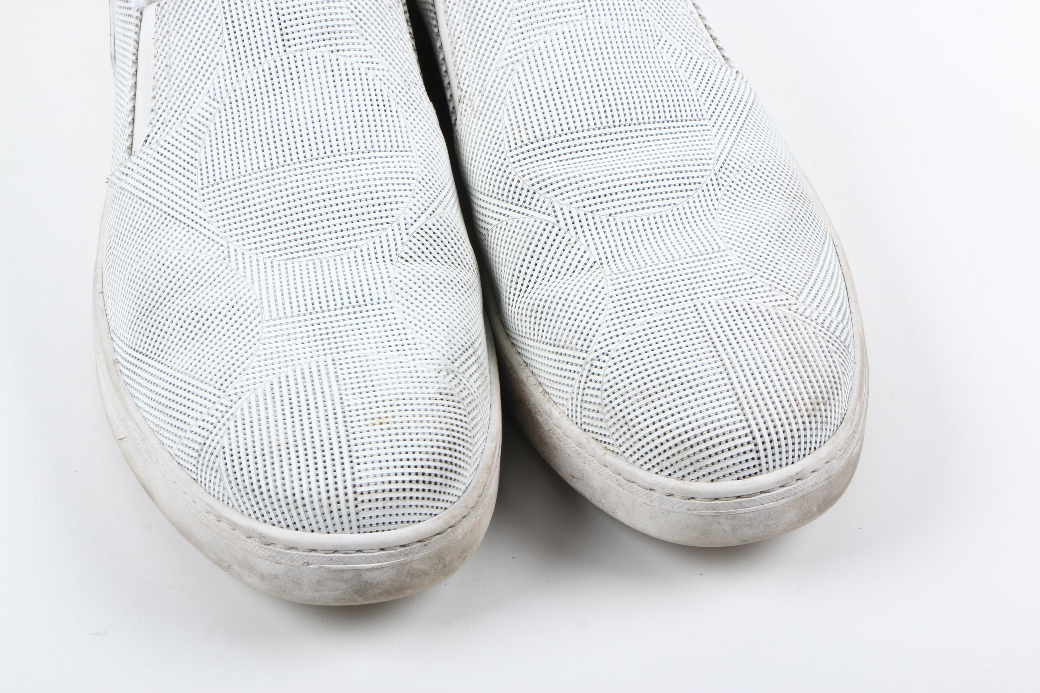Men's Prada Geometric Perforated Slip-On Sneakers
