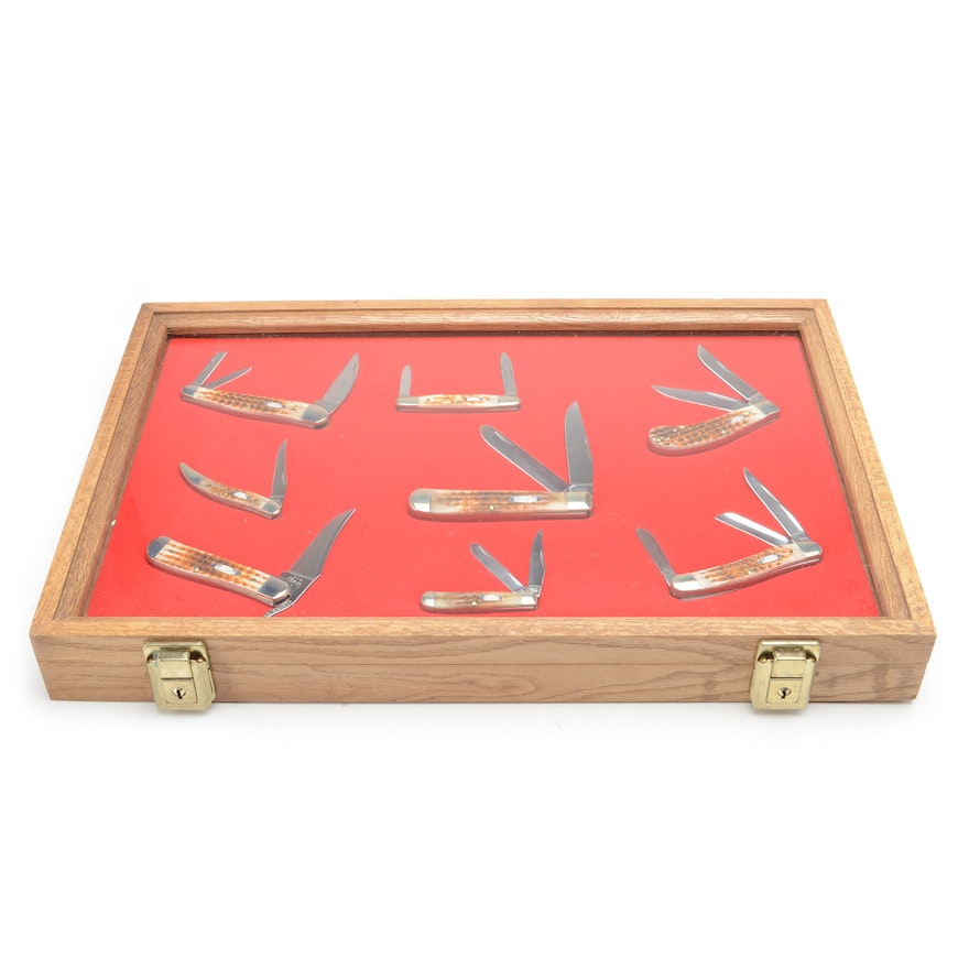 Case Eight Pocket American Knife Display Set