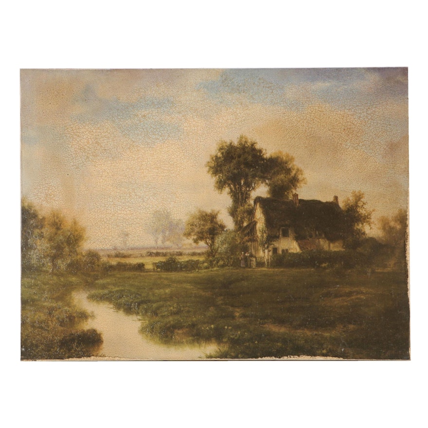 Giclée Print of a Pastoral Landscape on Canvas