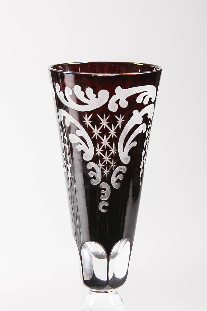Cut To Clear Cranberry Goblets