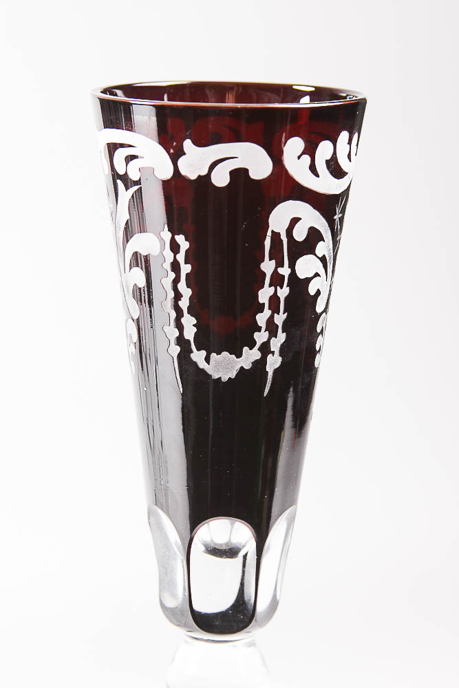 Cut To Clear Cranberry Goblets