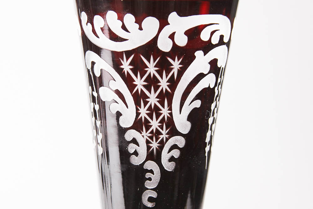 Cut To Clear Cranberry Goblets