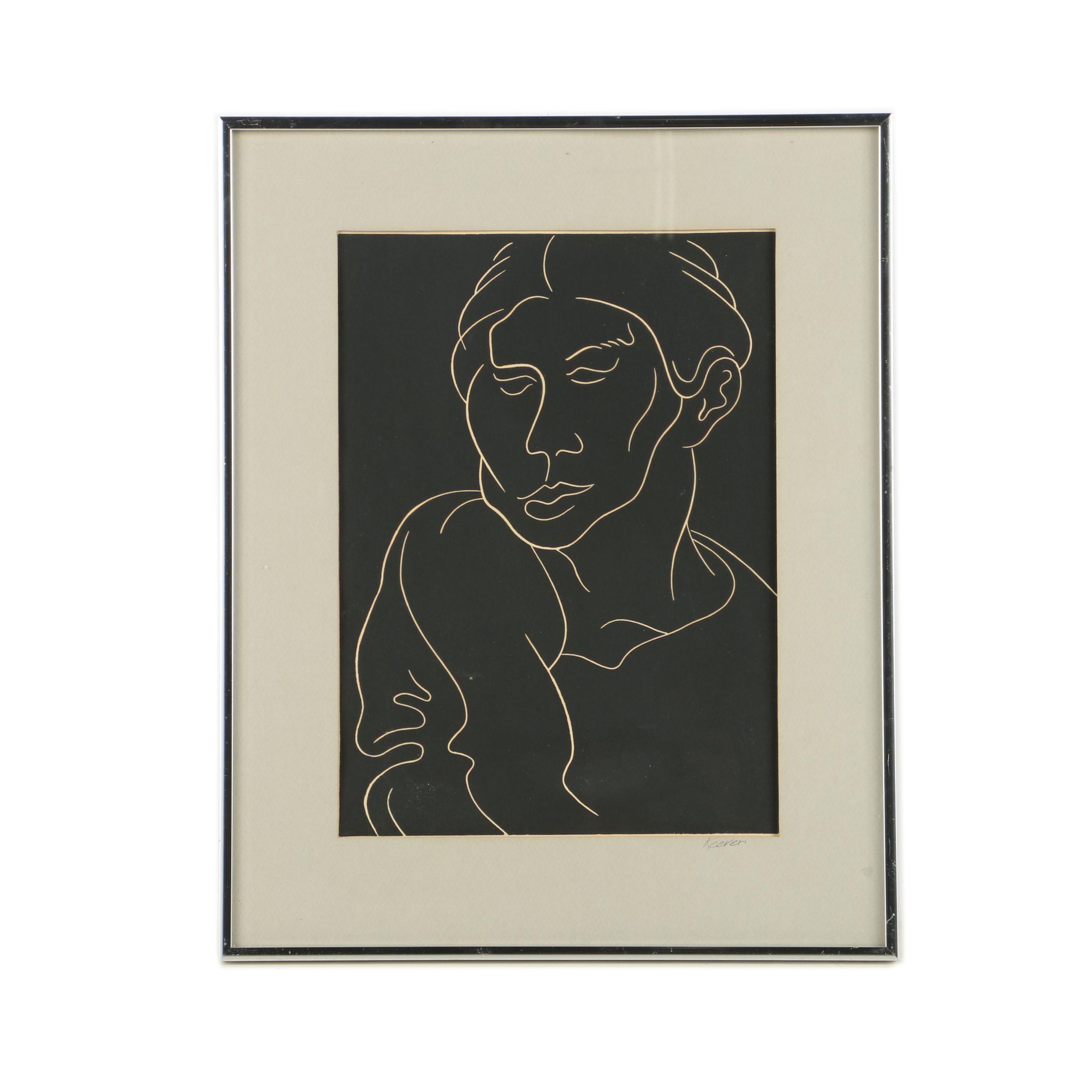 Keever Relief Print of a Portrait