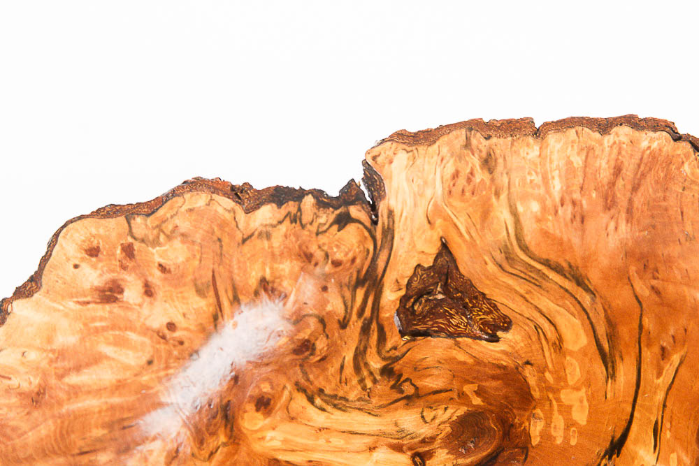 Silver Beech Burr Bowl Signed by Artist