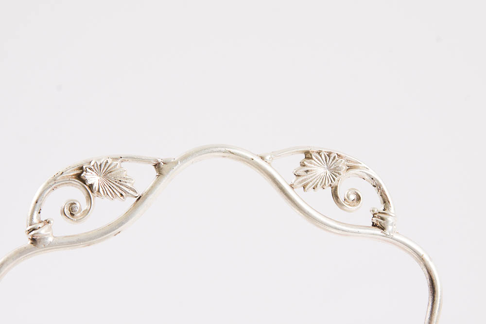 Hand-Painted Glass and Metal Biscuit Jar