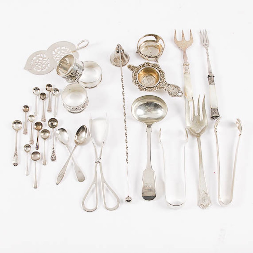 Assorted English Silver and Silver Plate Tableware