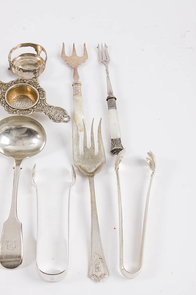 Assorted English Silver and Silver Plate Tableware