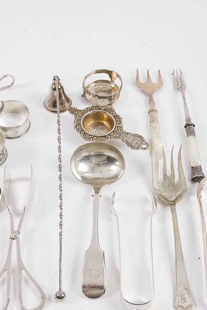 Assorted English Silver and Silver Plate Tableware