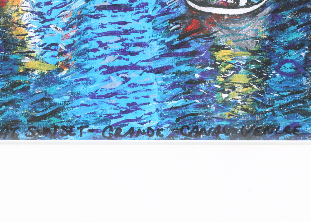 Ricardo of Charleston Limited Edition Lithograph "Rialto Bridge At Sunset"