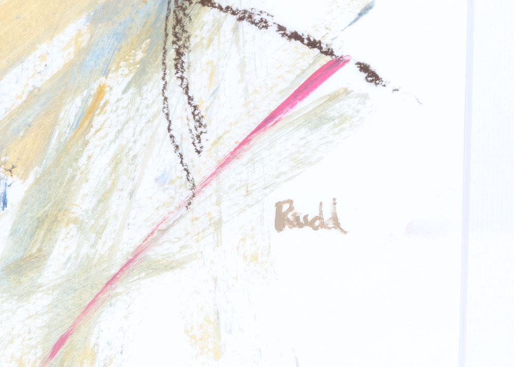 Ann Rudd Acrylic & Oil Pastel on Paper "Berthe's Friend"