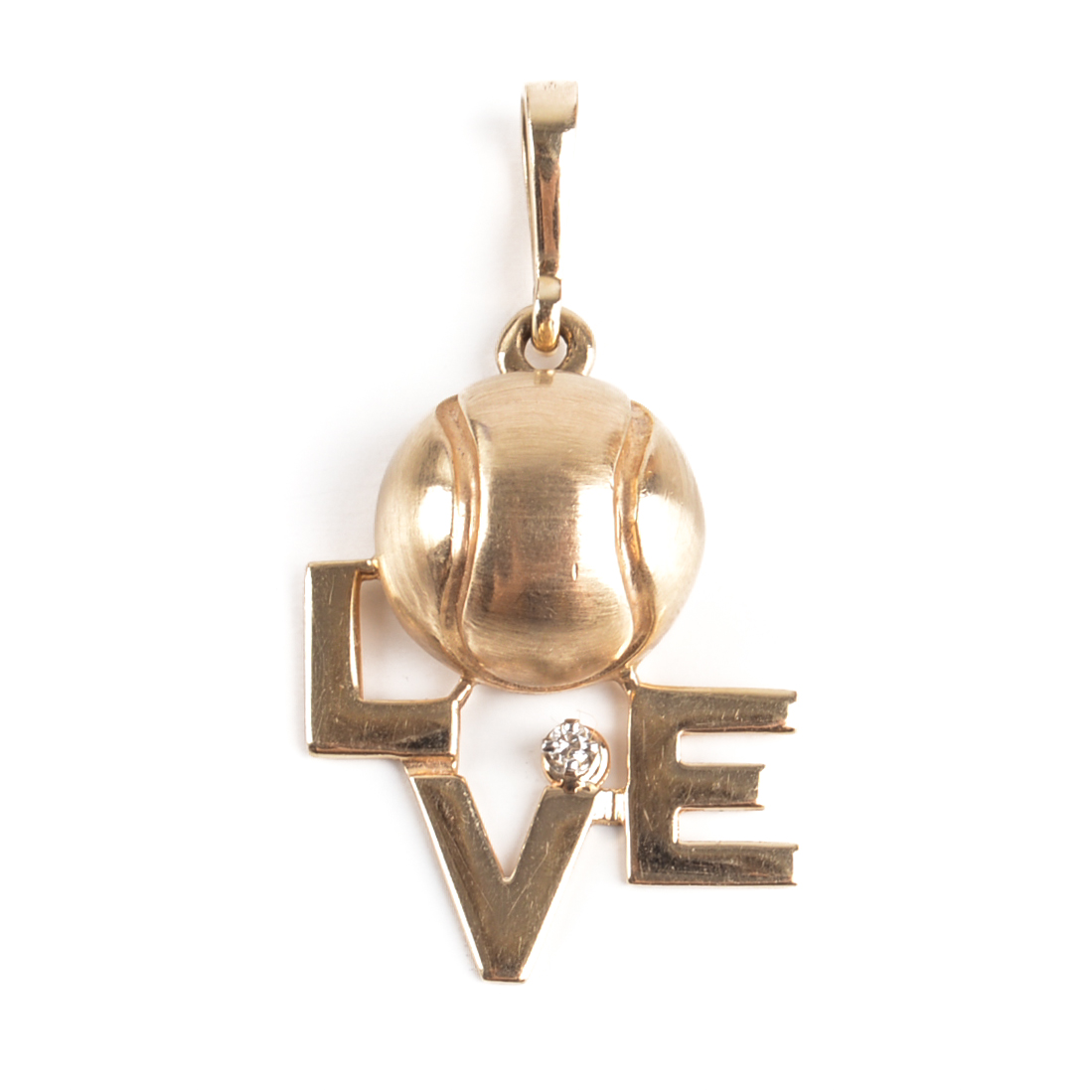 14K Yellow Gold Diamond "Love" Pendant