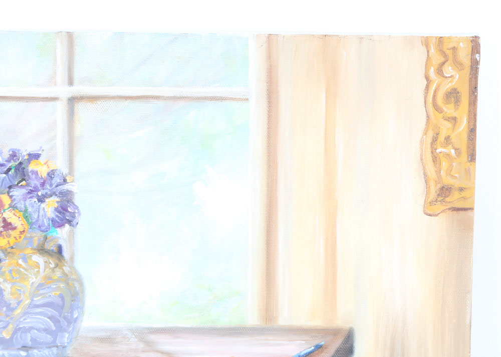 Timmy Hord Still Life Oil Painting on Canvas "Sunny Day At Home"