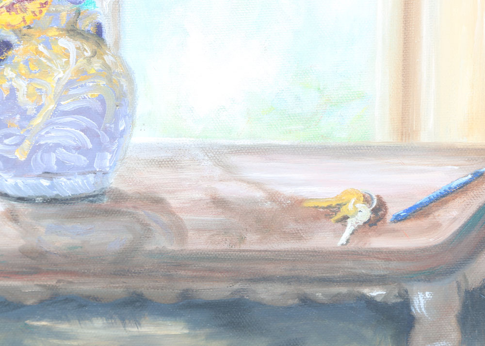 Timmy Hord Still Life Oil Painting on Canvas "Sunny Day At Home"